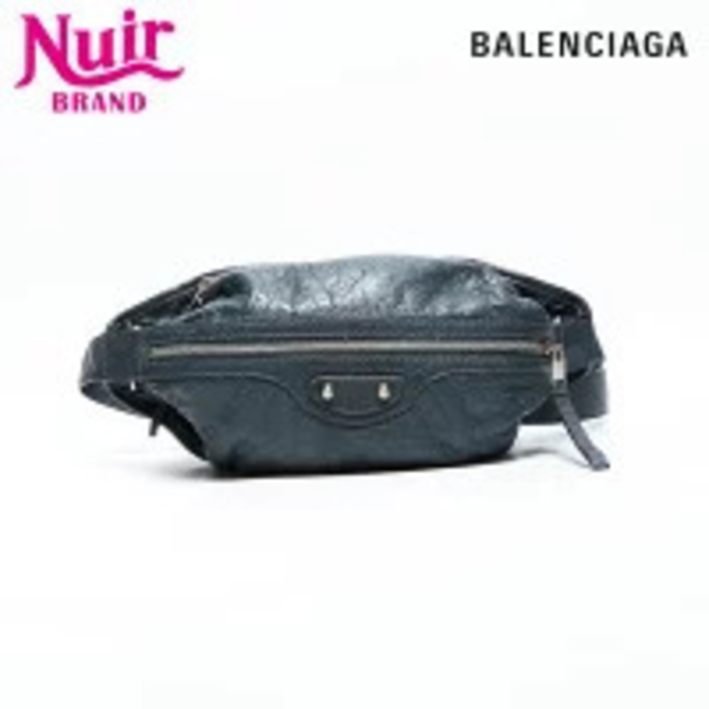 Balenciaga Neo Rift Leather Waist Bag Gray